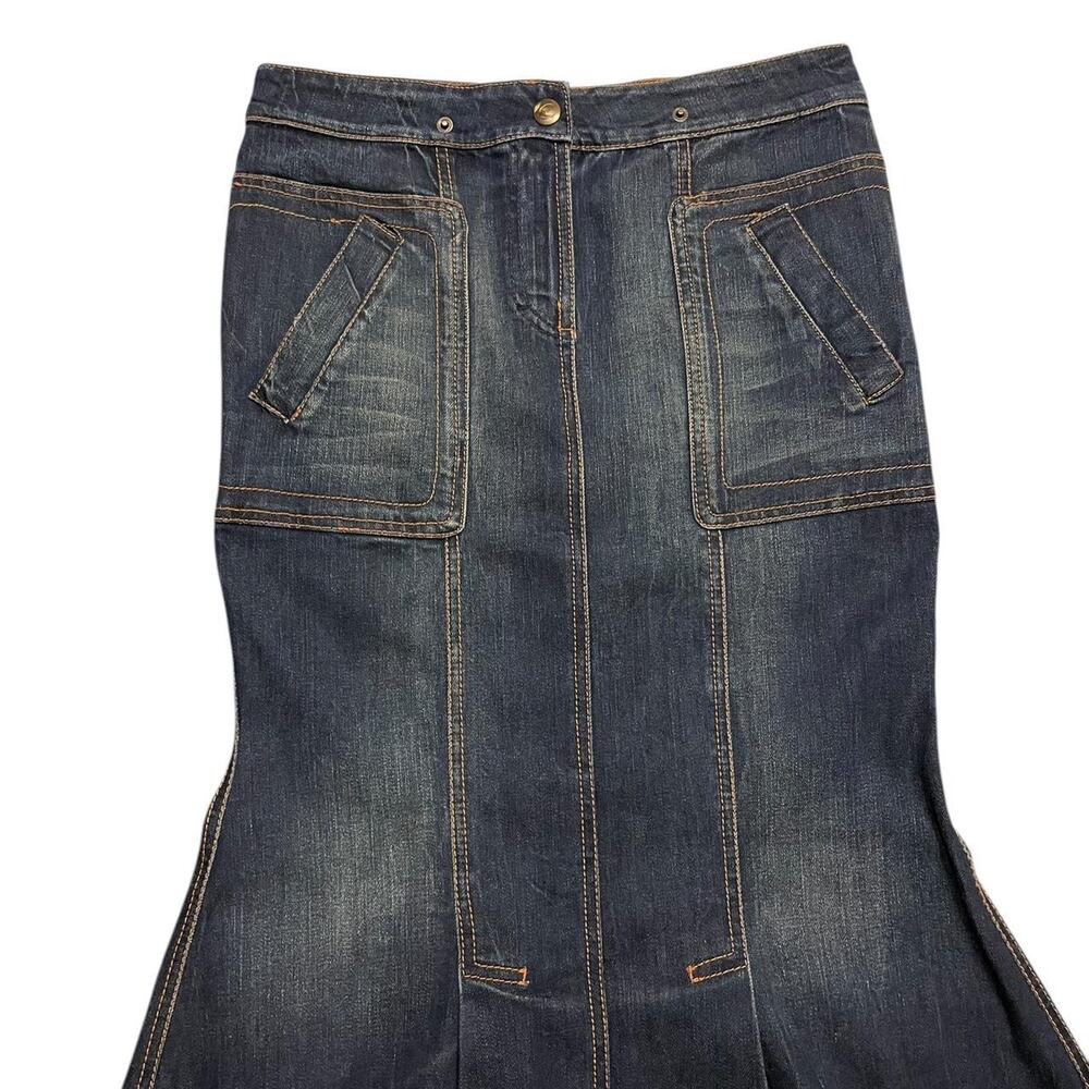 Vintage Y2K Just Cavalli euro grunge sleaze denim mermaid maxi skirt Size 42 - Picture 3 of 8
